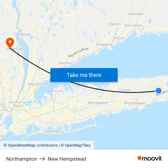 Northampton to New Hempstead map