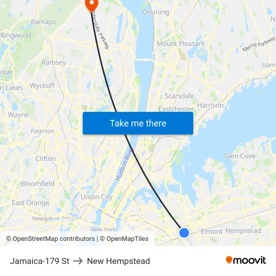 Jamaica-179 St to New Hempstead map