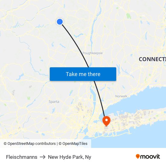 Fleischmanns to New Hyde Park, Ny map