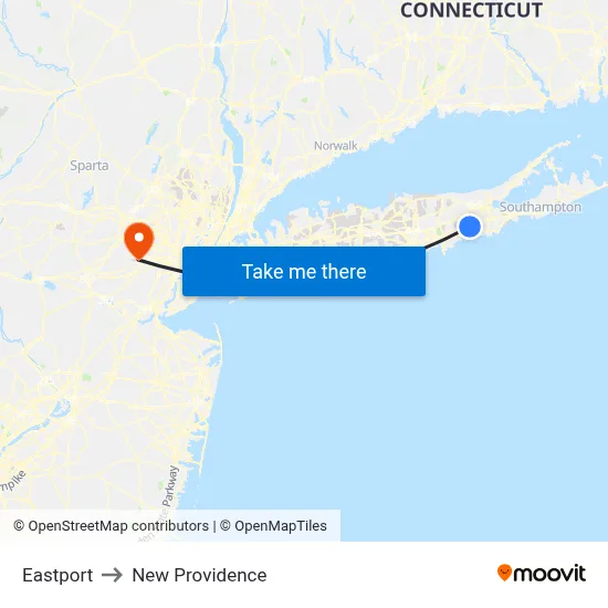 Eastport to New Providence map
