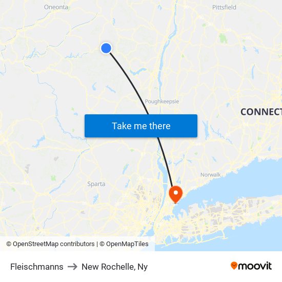 Fleischmanns to New Rochelle, Ny map