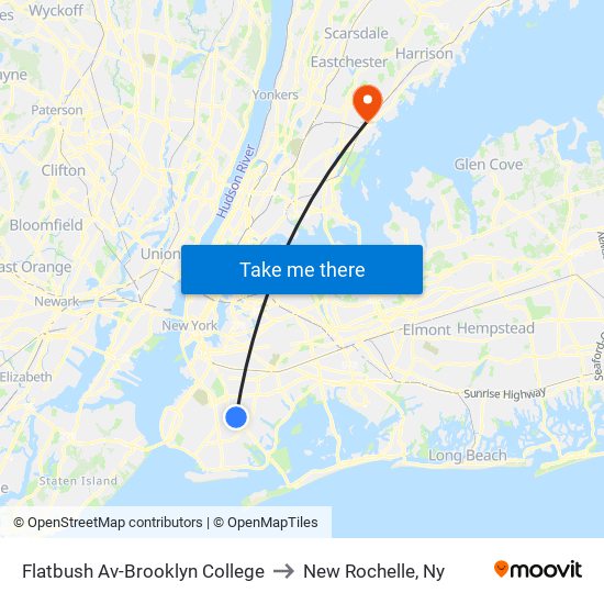 Flatbush Av-Brooklyn College to Flatbush Av-Brooklyn College map