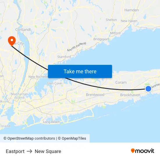 Eastport to New Square map