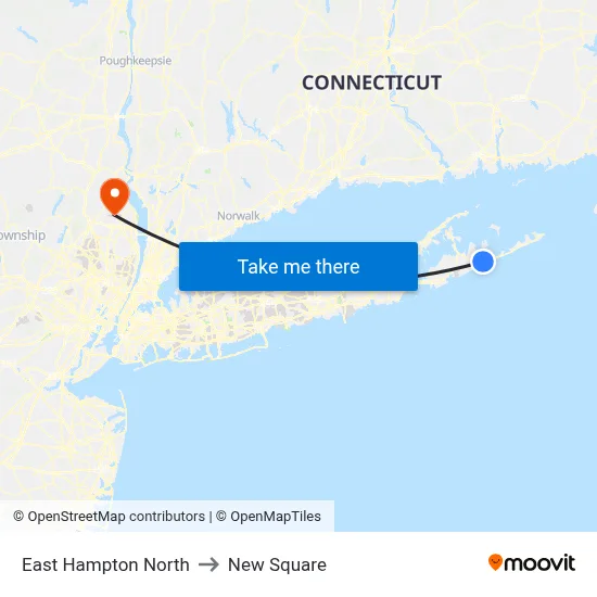 East Hampton North to New Square map