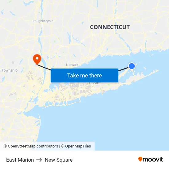 East Marion to New Square map