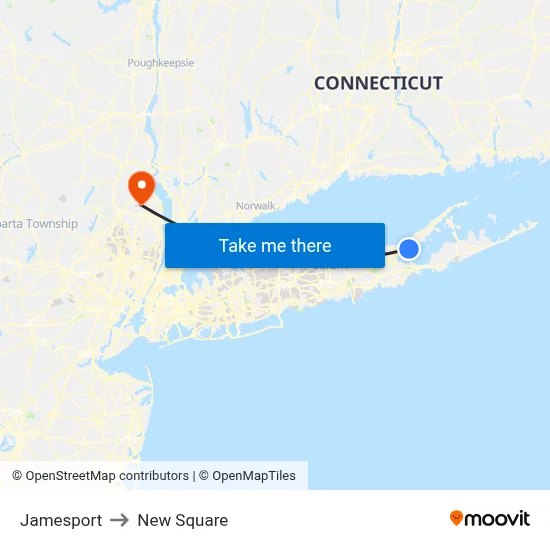 Jamesport to New Square map