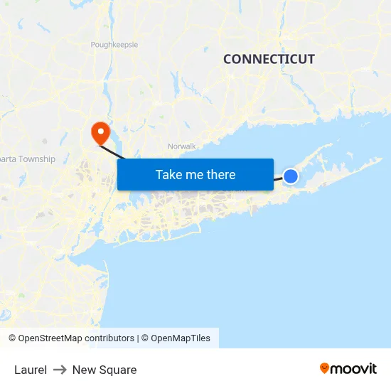 Laurel to New Square map