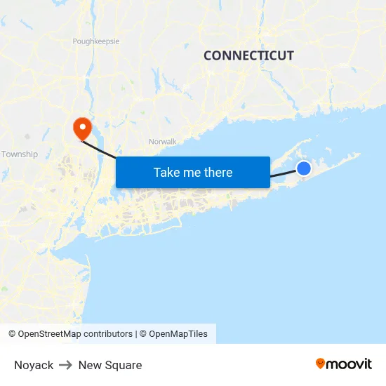 Noyack to New Square map