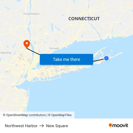 Northwest Harbor to New Square map