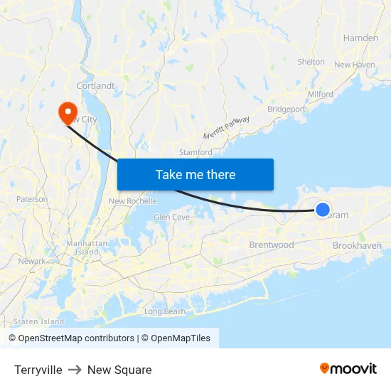 Terryville to New Square map