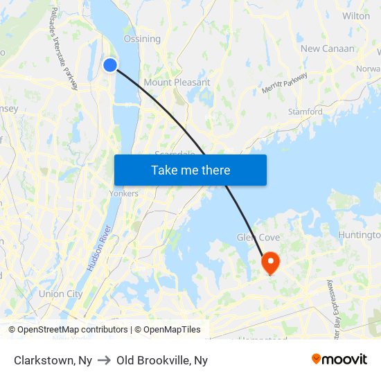 Clarkstown, Ny to Old Brookville, Ny map