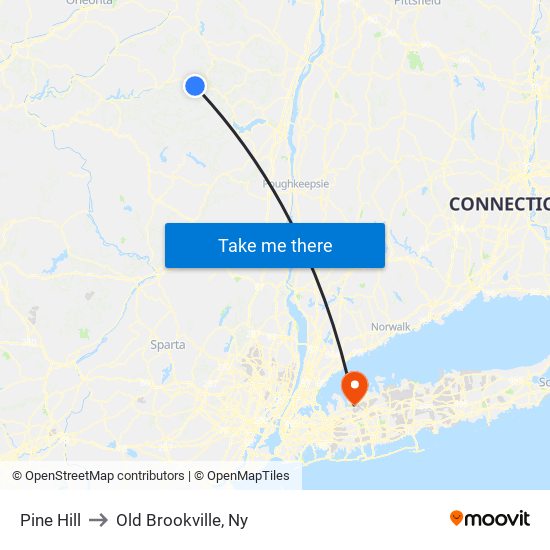 Pine Hill to Old Brookville, Ny map