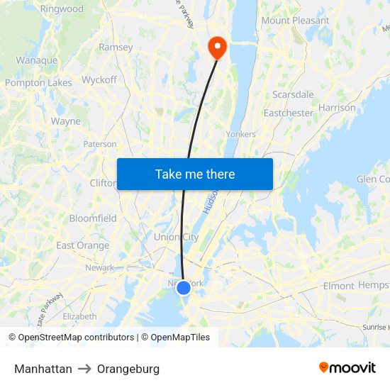 Manhattan to Orangeburg with public - City 76082 City 76152