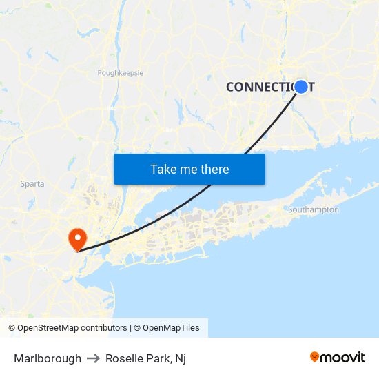 Marlborough to Roselle Park, Nj map