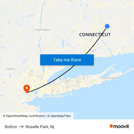 Bolton to Roselle Park, Nj map