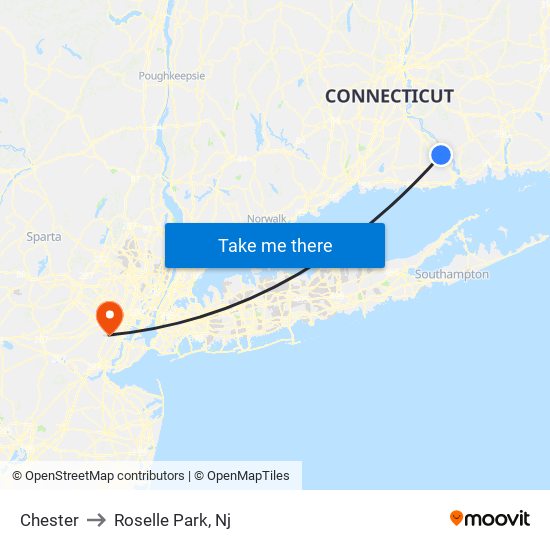 Chester to Roselle Park, Nj map