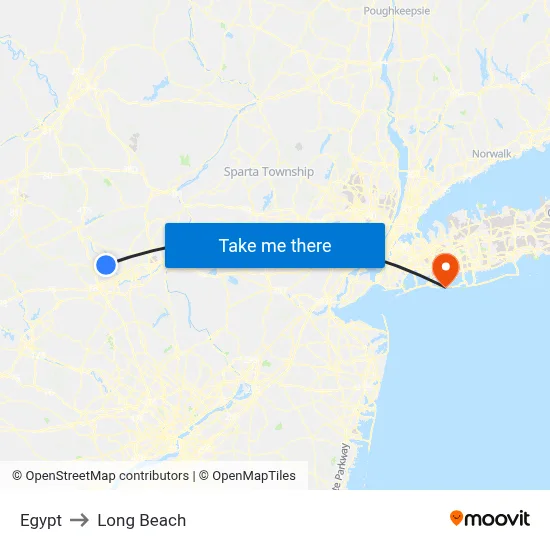 Egypt to Long Beach map