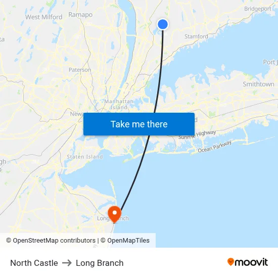 North Castle to Long Branch map