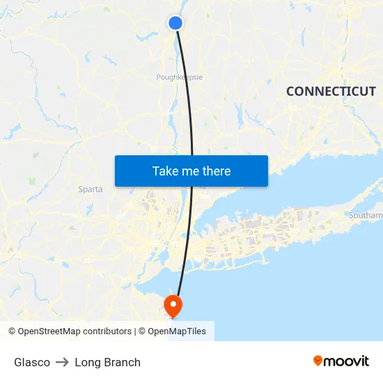 Glasco to Long Branch map