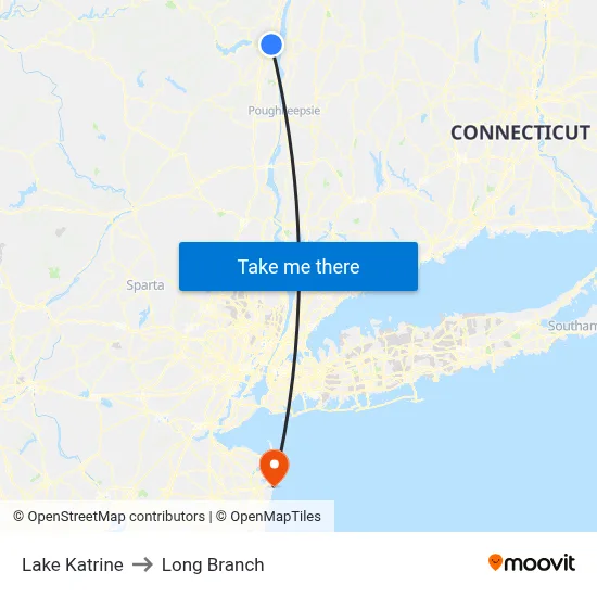 Lake Katrine to Long Branch map