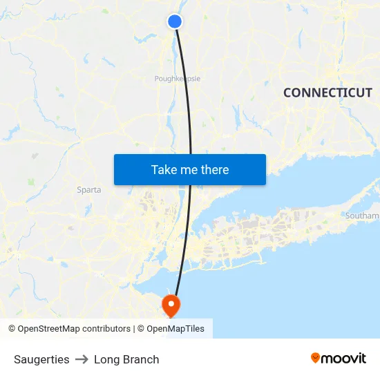 Saugerties to Long Branch map