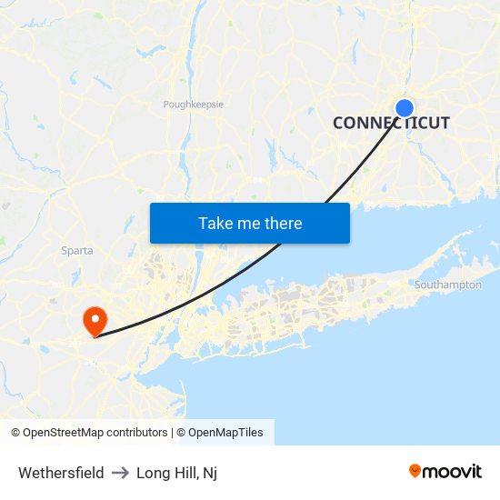 Wethersfield to Long Hill, Nj map