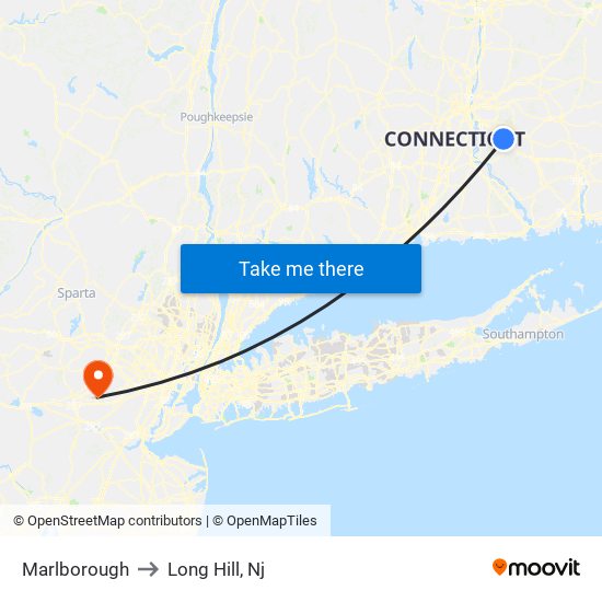 Marlborough to Long Hill, Nj map