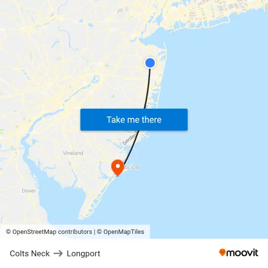 Colts Neck, Nj to Longport map