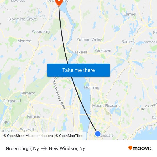 Greenburgh, Ny to New Windsor, Ny map