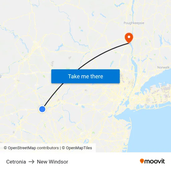 Cetronia to New Windsor map