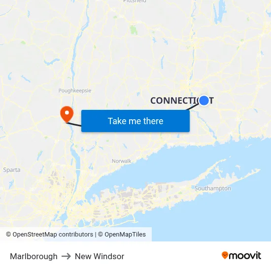 Marlborough to New Windsor map