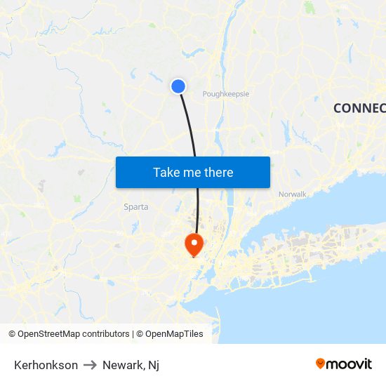 Kerhonkson to Newark, Nj map