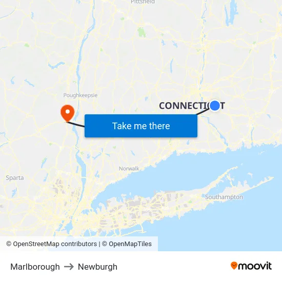 Marlborough to Newburgh map