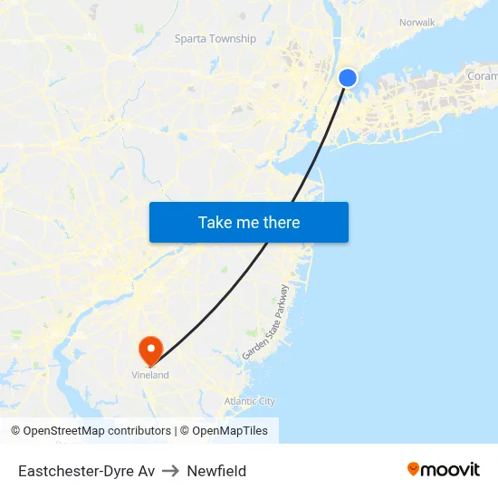 Eastchester-Dyre Av to Newfield map
