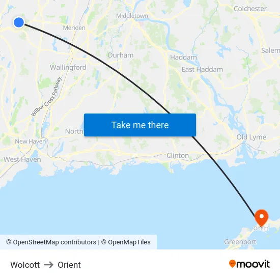 Wolcott to Orient map