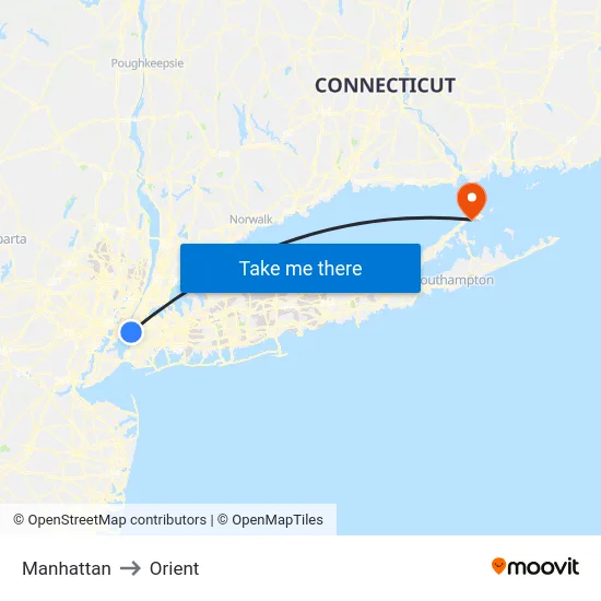 Manhattan to Orient map