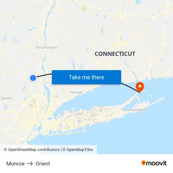 Monroe to Orient map