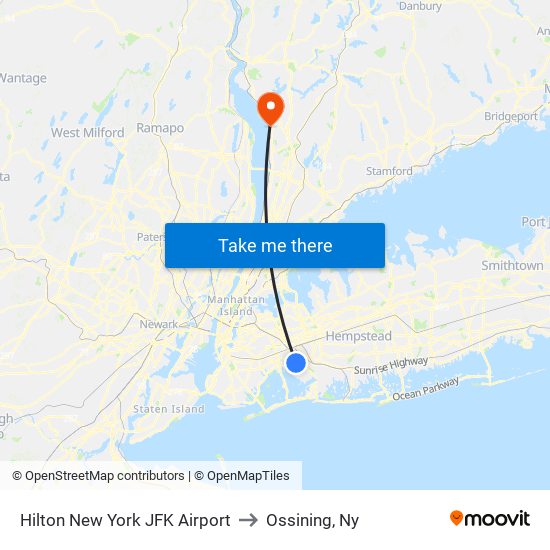 Hilton New York JFK Airport Queens to Ossining Ny New York