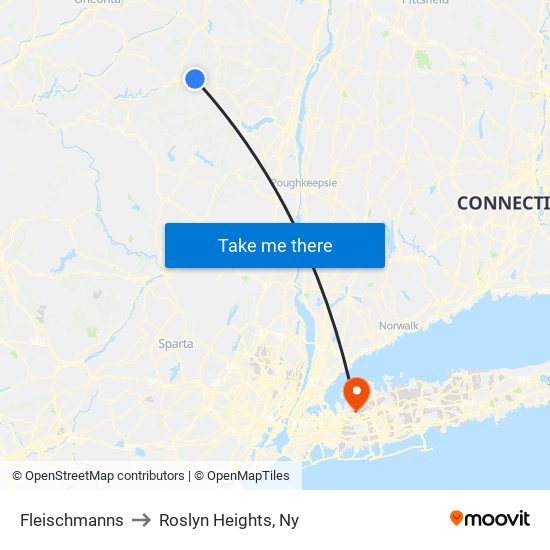 Fleischmanns to Roslyn Heights, Ny map