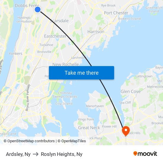 Ardsley, Ny to Roslyn Heights, Ny map