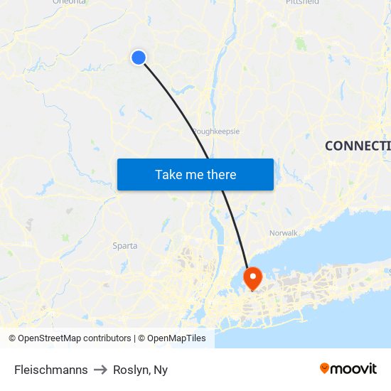 Fleischmanns to Roslyn, Ny map