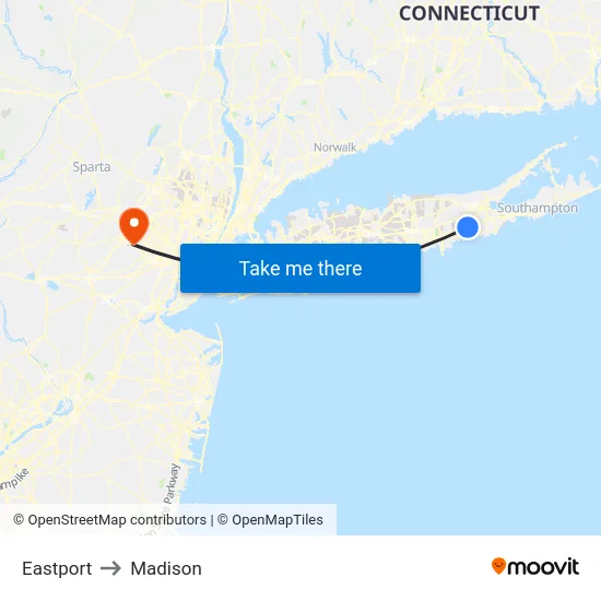 Eastport to Madison map