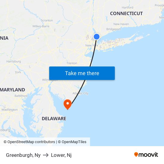 Greenburgh, Ny to Lower, Nj map