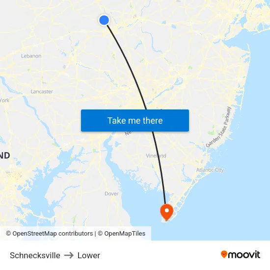 Schnecksville to Lower map