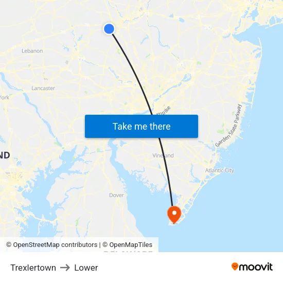 Trexlertown to Lower map
