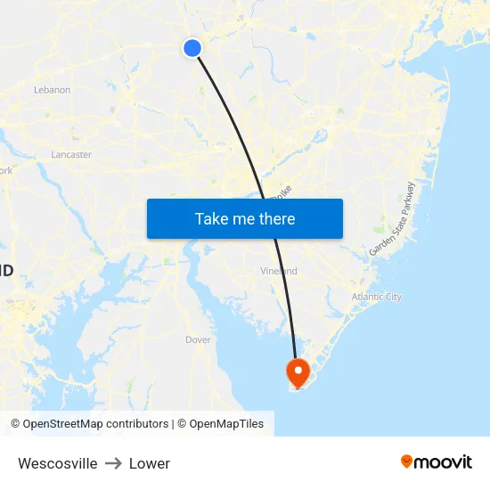 Wescosville to Lower map