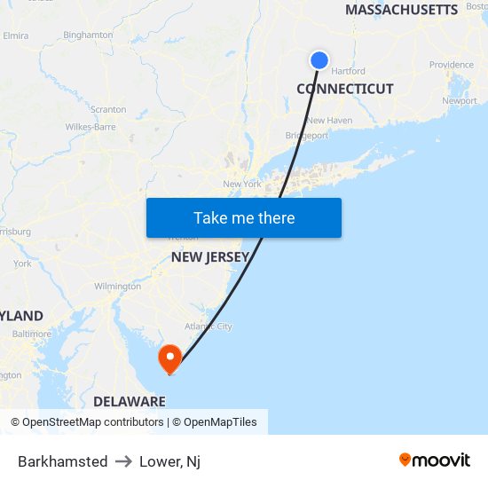 Barkhamsted to Lower, Nj map