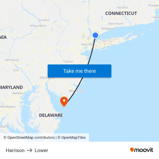 Harrison to Lower map