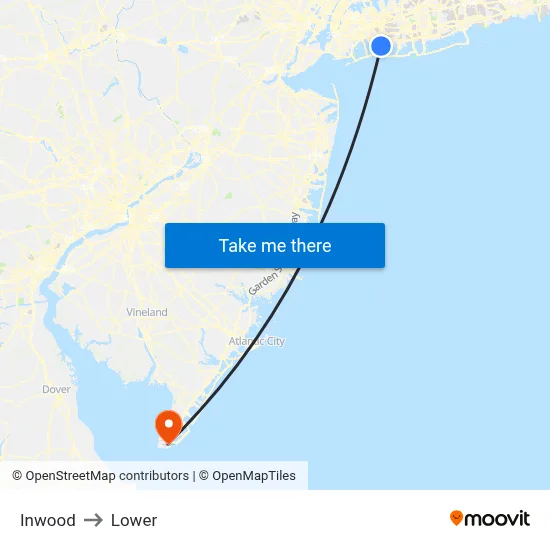Inwood to Lower map