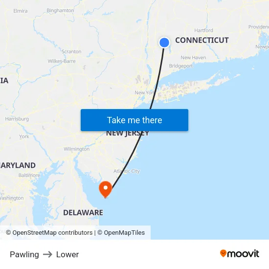 Pawling to Lower map
